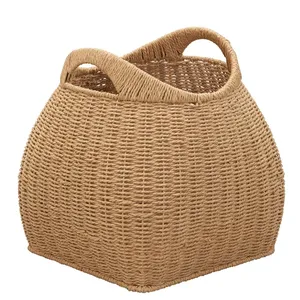 Best Seller Wooden Seagrass Woven Baskets Decorative Collapsible Clothing Laundry Hamper Household Storage Home Organization