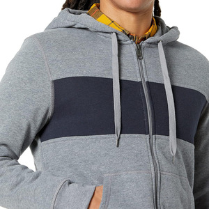 Sweat à capuche zippé pour homme, 100% coton molletonné, respirant, imperméable, imprimé numériquement, finition unie, style hip-hop - Product Image 2