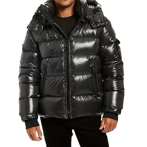 Veste d'hiver rembourrée brillante et chaude OEM avec logo personnalisé Fabrication de vestes légères en polyester à bulles brillantes - Product Image 1