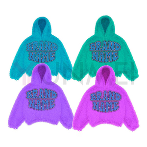 Sweat à capuche en fausse fourrure avec logo personnalisé OEM Sweat-shirts à capuche épais et surdimensionné Pull-over Sweat à capuche en polaire Sherpa lourd pour hommes - Product Image 1