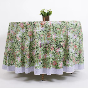 Indian Block Print Cotton Tablecloth Floral <b>Table</b> <b>Cloth</b> for Dinning <b>Table</b> Beautiful Printed Dinner <b>Table</b> Decor Factory Price - Product Image 1
