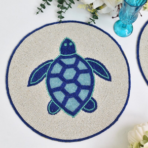 Modern Quality Handmade Tortoise <b>Circular</b> Beaded <b>Placemats</b> Set Recently Developed American Design for Kitchen Use Glass Material - Product Image 3