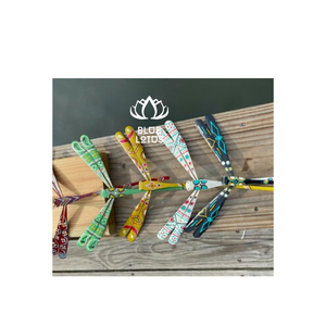 Hot Vietnam Bambou Libellule Jouet Fabriqué À La Main Équilibre Décor BLEU LOTUS - Product Image 1