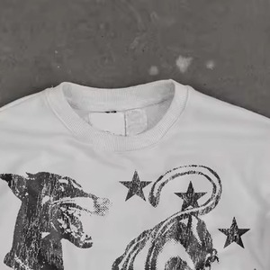 T-shirt graphique sérigraphié 250 GSM coton lourd sur la taille Boxy Double couche T-shirts à manches longues T-shirts pour hommes - Product Image 4