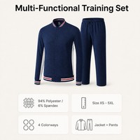 Ensemble de survêtement multifonctionnel personnalisé en 2 pièces, veste bomber à boutons pression, pantalon de jogging pour homme et femme