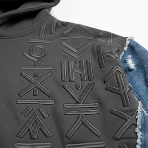 Sudadera con Capucha de Algodón con Forro Polar para Hombre, Estilo Patchwork, Bordado, Corte Holgado, Invierno, Fabricante, Venta al por Mayor, Personalizado, OEM - Product Image 5