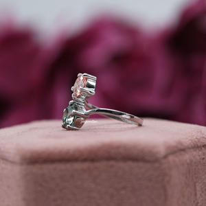 2TCW, lujoso anillo de compromiso de oro macizo de 18 quilates para mujer, diamantes cultivados en laboratorio de corte redondo con certificado IGI, ajuste de dos piedras - Product Image 2