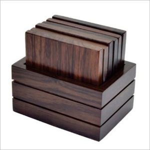 Dessous de verre en résine époxy en bois de style américain Napperons de table pour boisson Décoration élégante de dessous de verre en résine époxy en bois - Product Image 1