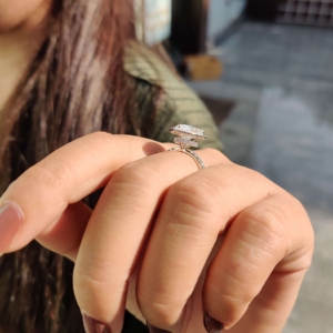 Anillos de plata esterlina 925 para mujer de joyería fina personalizada con diamante de moissanita corte pera Vvs1 - Product Image 2