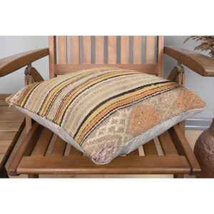 <b>Beige</b> Kilim Wool Pillow 18x18 Inch Luxury Christmas Bedding Woven Vintage Fluffy Pattern Square Print Rustic <b>Cushion</b> Feather - Product Image 4