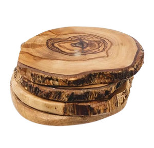Top vente 6 pièces sous-verres à motif de bois naturel et tapis de Table en pierre tampons ustensiles de cuisine accessoires de café au prix de gros - Product Image 3