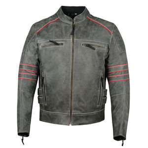 Nouveauté Veste en cuir véritable Veste en cuir classique d'agneau à la mode Veste en cuir imperméable motard pour hommes - Product Image 2