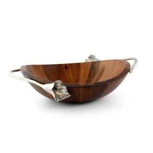Bol de service à salade tendance pour la cuisine, les hôtels et les restaurants, forme arrondie, bol de service en bois pour les mariages et la restauration - Product Image 2