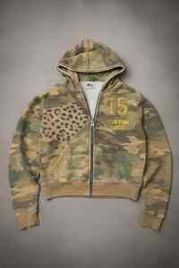 เสื้อฮู้ดดี้ลายพรางแบบกำหนดเองจากผู้ผลิต ดีไซน์ลายเสือดาววินเทจ ลุคซักฟอก แต่งลายปัก ซิป - Product Image 3