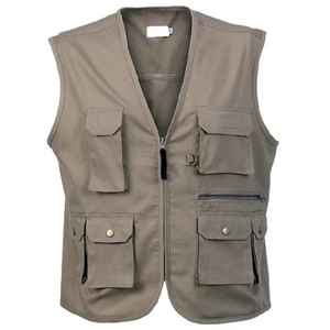 Utility Hiking Work <b>Tool</b> Plus Size Canvas Multi-pocket Cargo Winter Mandarin Collar Button <b>Fishing</b> Men's Vests & Waistcoats - Product Image 4