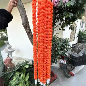 Guirnaldas de Flores Artificiales Hechas a Mano con Caléndula y Jazmín con Campanas para Bodas Indias, Telones de Fondo para Bodas, Coronas - Product Image 6