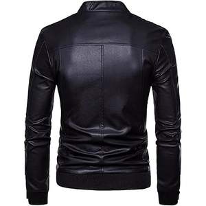 Chaqueta Clásica de Invierno para Hombre, de Cuero PU Suave, Impermeable, de Secado Rápido, Estilo Urbano, Cuello Alto, Diseño de Lona - Product Image 2