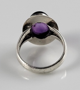 Anillo Hippie bohemio de Plata de Ley 925 con piedra de amatista natural, Diamante de corte ovalado de piedra púrpura grande para mujeres para fiestas - Product Image 5