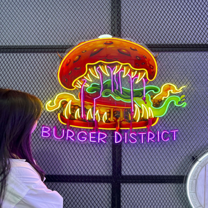 Tienda de pared Logotipo de negocios Letrero de neón Led Tienda de hamburguesas Decoración de pared Letrero de iluminación Led Hamburguesa Iluminación Led para Decoración - Product Image 4