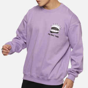เสื้อสเวตเชิ้ตคอกลมสีลาเวนเดอร์สำหรับผู้ชายพร้อมลายพิมพ์อนิเมะแขนยาวแบบสวมใส่สบายทรงปกติสำหรับฤดูใบไม้ร่วง - Product Image 5