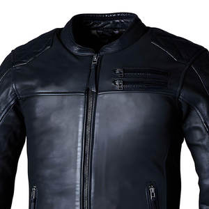 Veste en cuir zippée pour homme, coupe slim, coupe-vent et respirante, style urbain, de haute qualité, fabriquée par des professionnels, avec col montant. - Product Image 6