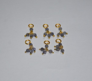 Perles enveloppées de fil unique de tanzanite naturelle de qualité supérieure. Gemstone Dangle1 + 3 perles de fil unique Pièces de chapelet pour la fabrication de bijoux - Product Image 4