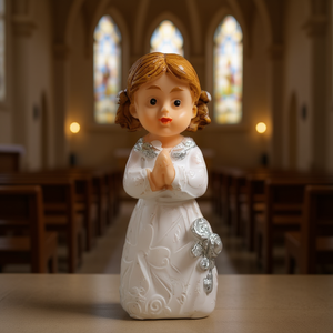 Figurine de communion pour filles 3x7,5cm – Décoration religieuse élégante pour fête et amour - Product Image 2