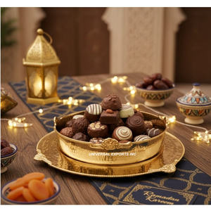 Tazón de Chocolate con Acabado Dorado Martillado, Forma Redonda, Tazón Decorativo para Dulces, Tazón de Chocolate Nuevo Decorativo de Alta Calidad - Product Image 1