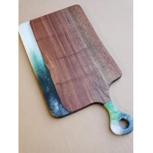 Venta caliente bandeja de servicio de madera y resina personalizada desayuno utensilios de cocina vajilla comedor y sala de estar bandeja decorativa plato - Product Image 6