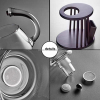 Tetera de Levitación Magnética con Base de Madera, Vidrio Soplado a Mano Resistente al Calor, para Preparar Té