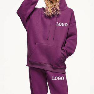 Ensemble 2 pièces sur mesure pour femme, survêtement en molleton de coton oversize, tenue de sport comprenant un sweat-shirt, un pantalon de survêtement, un ensemble de survêtement de détente - Product Image 6