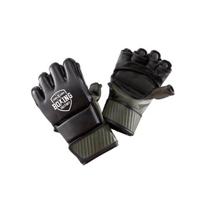 Gants MMA demi-doigt de haute qualité en gros logo personnalisé en cuir et PU professionnel pour l'entraînement au combat et la boxe - Product Image 1