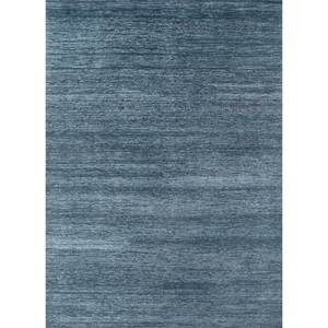 พรมถักมือสีน้ำเงินล้วน ทำจากขนแกะอัฟกันและปอกระเจา รุ่น AKWJ-1001 สำหรับใช้ในบ้าน - Product Image 1