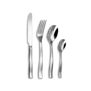 Vente en gros d'usine de couverts de luxe à manche en métal ensemble de couverts décoratifs ronds polis miroir argenté - Product Image 5