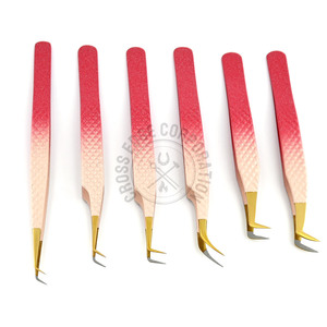 Pinzas para Pestañas de Microfibra Nano Grip con Logotipo Impreso, de Alta Calidad, con Puntas de Fibra para Volumen 45 60 75 90, Juego de Pinzas Antideslizantes para Pestañas - Product Image 1
