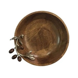 Diseño exclusivo Almacenamiento de sopa de ensalada Tazón de madera sostenible Sopa Ensalada Tazón para servir Forma redonda Dulces Palomitas de maíz Tazón para servir - Product Image 3