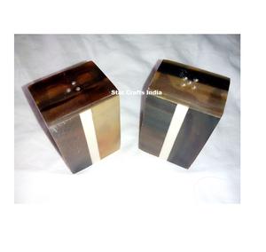 Vintage Style Horn Salt and Pepper <b>Shaker</b> Set Kitchen Accessories Horn Spice <b>Bottles</b> With Stand for Home Modern Design - Product Image 3