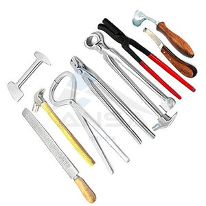 Outil de maréchal-ferrant vétérinaire de qualité professionnelle ensemble de soins de sabot réutilisable comprend tondeuse, pince, râpe extracteur de chaussure toilettage - Product Image 5