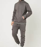 Vente en gros de survêtement à demi-fermeture éclair 1/4 pour homme, ensemble deux pièces survêtement personnalisé pour homme