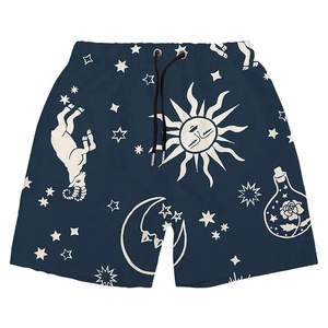 Shorts de bain à séchage rapide, couleur bleue, coton, décontractés, imprimés, pour hommes, imprimés soleil, vente en gros, imperméables, respirants, shorts personnalisés - Product Image 1