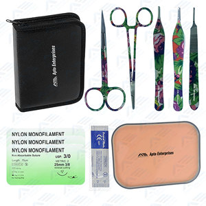 Complete <b>Suture</b> Practice Training <b>Kit</b> with Silicone <b>Suture</b> Pad Featuring Pre-Cut Wounds Surgical <b>Suture</b> <b>Kit</b> Medic Instrument - Product Image 1