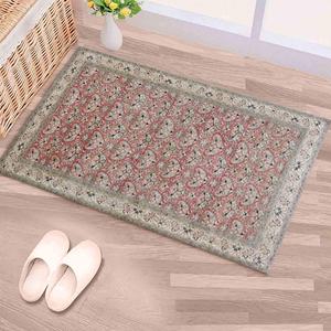 Tapis imprimé à motifs floraux - Décoration d'intérieur de style vintage, avec tapis à poils doux - Product Image 5