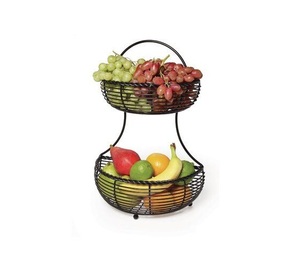Modern design iron <b>basket</b> with <b>wooden</b> handle perfect for stylishly organizing home and office essentials - Product Image 2
