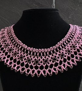 Magnifique collier écharpe perlé fait main de haute qualité, style western unique, bandana perlé à franges - Product Image 2