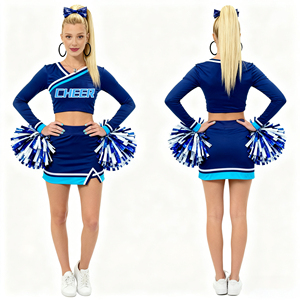 Tenues de cheerleading sportives en polyester 100 % avec logo personnalisé imprimé par transfert thermique, ensembles de danse pour cheerleading, grandes tailles - Product Image 1