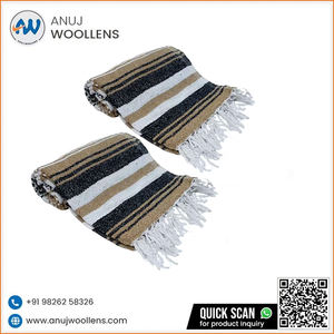 Manta de lana falsa natural de lujo tejida personalizada más vendida para el hogar, sala de estar y hotel - Product Image 3