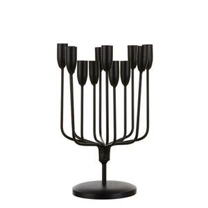 Candélabre moderne en métal doré géométrique, style mid-century, abstrait, pour bougies coniques, centre de table de mariage de luxe et décoration intérieure - Product Image 4