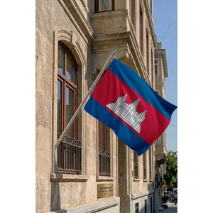 Wall-Mounted Telescopic Flagpole <b>Set</b> for Flags & Banners Made of Durable Polyester with Digital Printing Graphics - Product Image 2