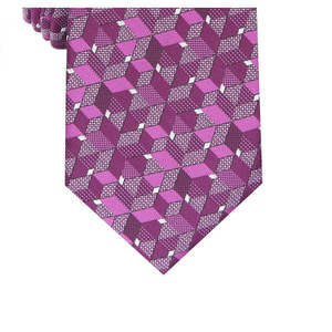 Cravatta Classica da Uomo Alfani, Motivo Geometrico Rosa, Taglia Unica, Slim, in Lana Jacquard, Design Floreale, Animale, a Righe o a Pois, Ideale per Regali - Product Image 2