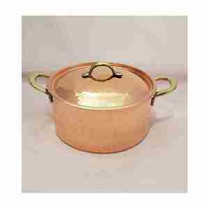 Vente chaude à prix raisonnable Exportateur de plats de service blanc et or de l'Inde Ensembles d'ustensiles de cuisine Pot de service en cuivre sûr - Product Image 2